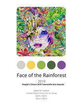 Load image into Gallery viewer, Colour swatch for canvas "Faces of the Forest" by Maggie O'Hara