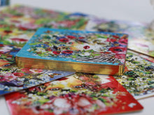 Load image into Gallery viewer, Close-up of a gold-edged affirmation card from the Faces of the Forest deck, showcasing detailed artwork inspired by nature and wisdom.