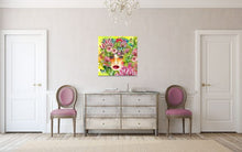 Load image into Gallery viewer, &#39;Happiness&#39; by Maggie O&#39;Hara on the wall in a modern entry hallway

